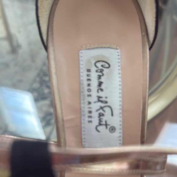Comme Il Faut Buenos Aires Argentine Tango Elegant Rose Gold Black Heels Shoes - Picture 5 of 12